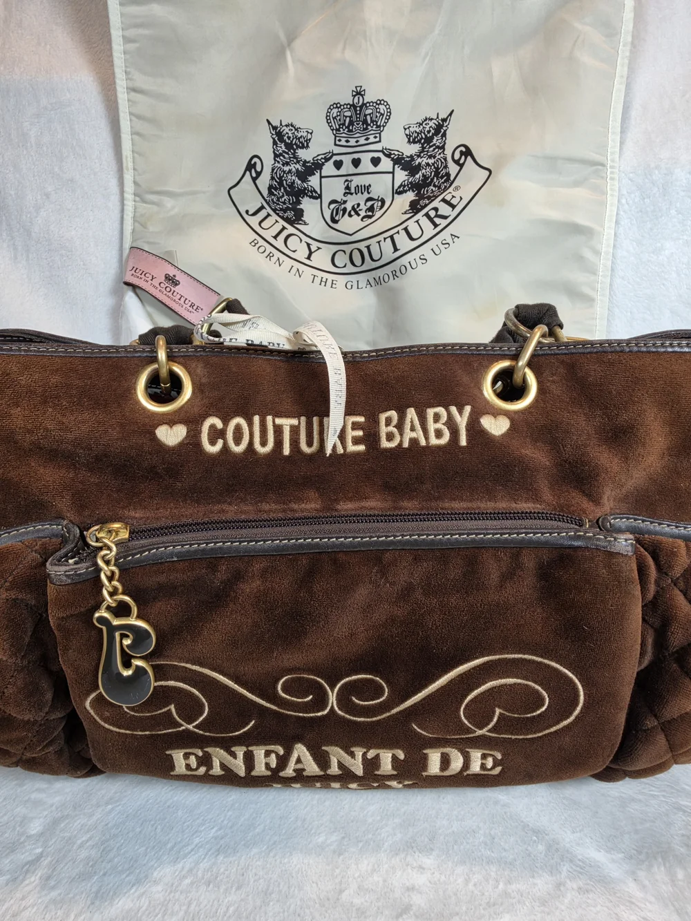 Juicy Couture Brown 'Couture Baby' Enfant De Juicy Tote Bag
